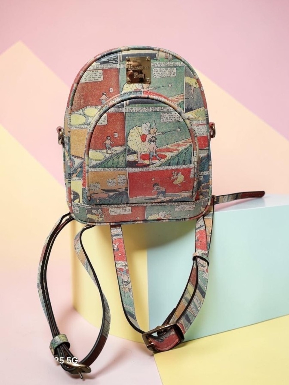 Rare Unlogical PoemComic Strip Narrative Mini Backpack Crossbody Pinocchio